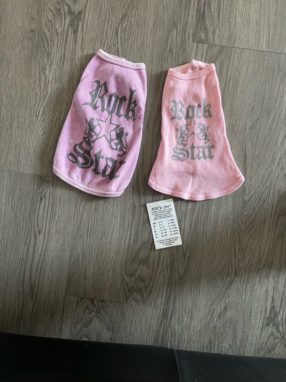 Rock Star Ribbed Pet Tank Top - Pink & Light Pink size small! - Picture 2 of 2